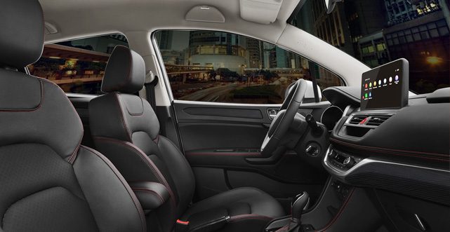 Interior of JAC JS3 best compact SUV Car in Qatar with leather seats.
