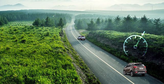 JAC JS3 running on the roads of Qatar.
