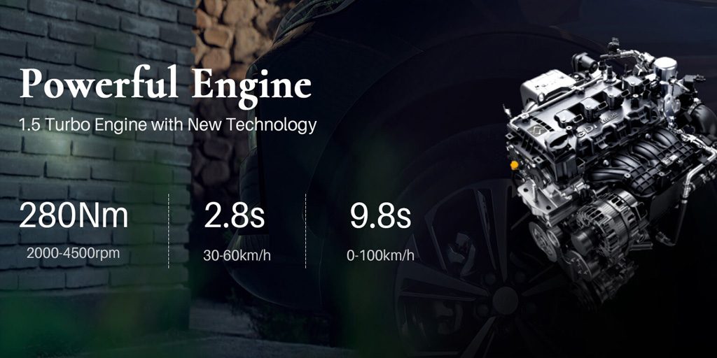 Powerful Engine of JAC JS6 so that the car can run at high speeds in Qatar.