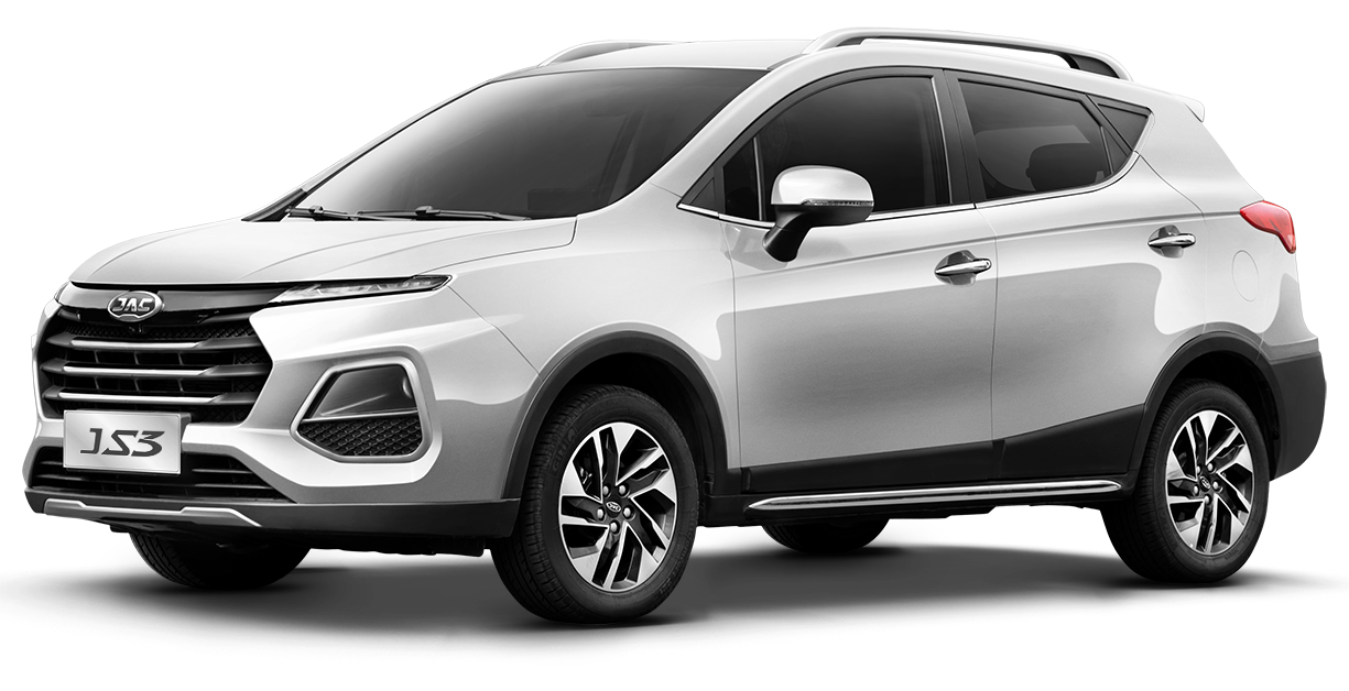 Side view of a metallic silver JAC JS3 SUV in Qatar. best compact 4x4 SUV